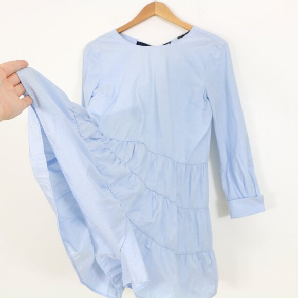 *Zara Baby Blue Ruffled Hem Romper Dress - Picture 9 of 10